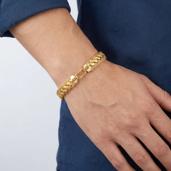 Gold_Panchaloha_Braided_Chain_Bracelet_For_Men