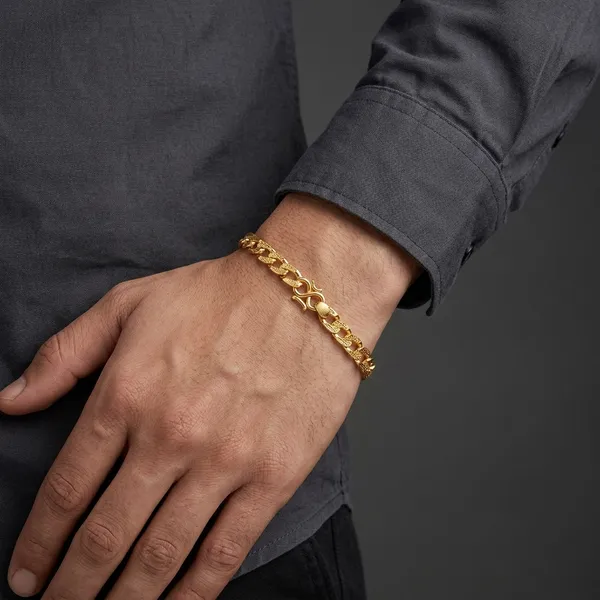 Gold_Panchaloha_Flat_Link_Chain_Bracelet_For_Men