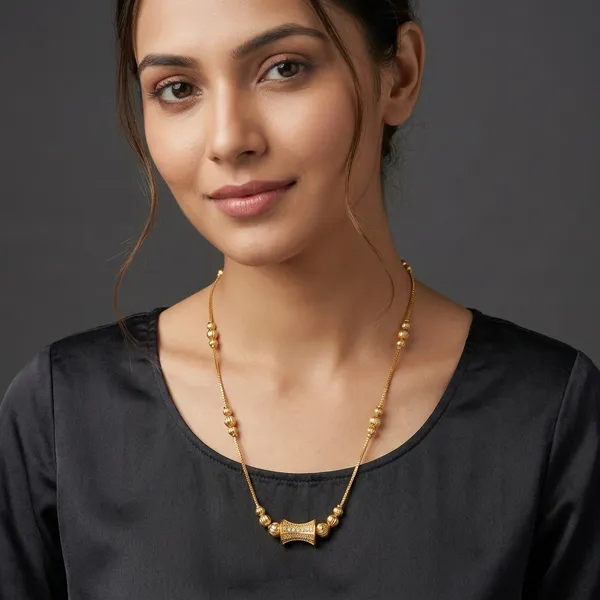 Gold_Panchaloha_Beaded_Pendant_Necklace_For_Women