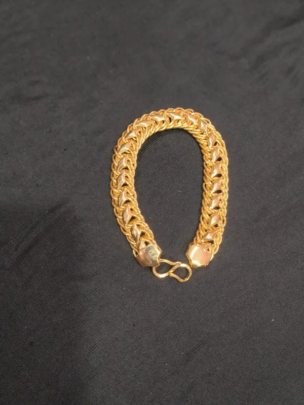 Gold_Panchaloha_Wheat_Chain_Bracelet_For_Men