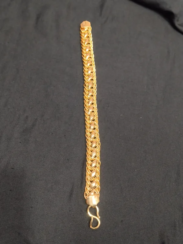 Gold_Panchaloha_Wheat_Chain_Bracelet_For_Men