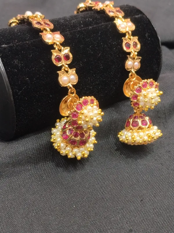 Gold_Panchaloha_Pearl_Ruby_Jhumka_Earrings_For_Women