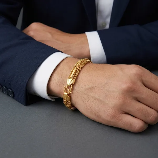 Gold_Panchaloha_Multi_Layer_Chain_Bracelet_For_Men