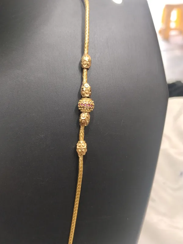 Gold_Panchaloha_Decorative_Bead_Chain_Necklace_For_Unisex