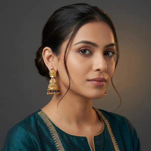 Gold_Panchaloha_Ruby_Emerald_Filigree_Jhumka_Earrings_For_Women
