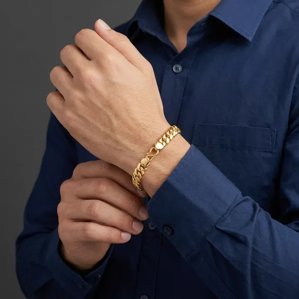 Gold_Panchaloha_Cuban_Link_Chain_Bracelet_For_Men