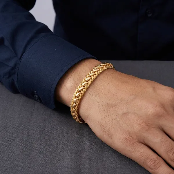 Gold_Panchaloha_Wheat_Chain_Bracelet_For_Men