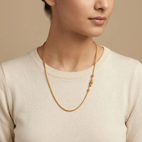 Gold_Panchaloha_Decorative_Bead_Chain_Necklace_For_Unisex