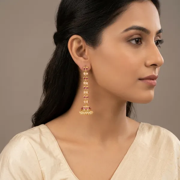 Gold_Panchaloha_Pearl_Ruby_Jhumka_Earrings_For_Women
