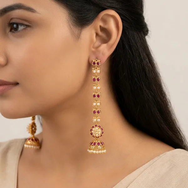 Gold_Panchaloha_Pearl_Ruby_Jhumka_Earrings_For_Women