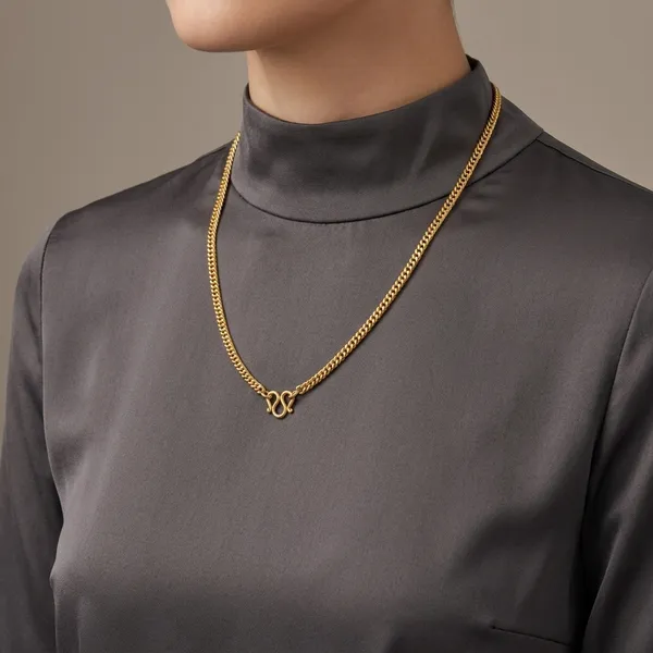 Gold_Panchaloha_Curb_Chain_Necklace_For_Unisex