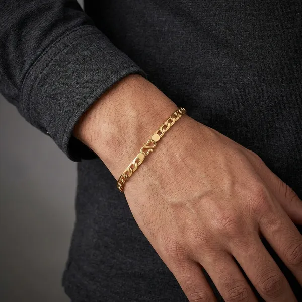 Gold_Panchaloha_Flat_Link_Chain_Bracelet_For_Men