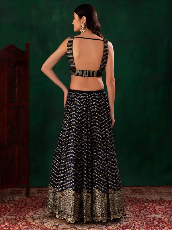 Navy_Blue_Georgette_Lehenga_For_Women