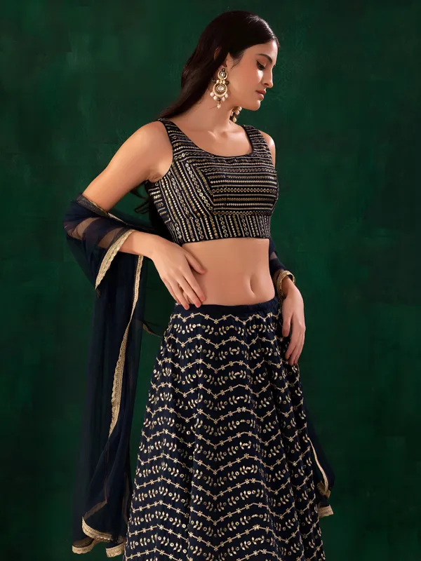 Navy_Blue_Georgette_Lehenga_For_Women