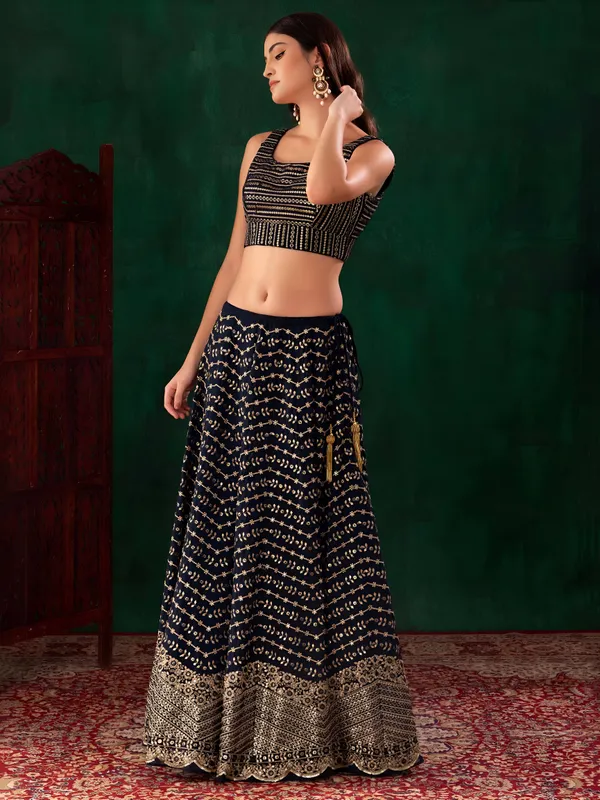 Navy_Blue_Georgette_Lehenga_For_Women
