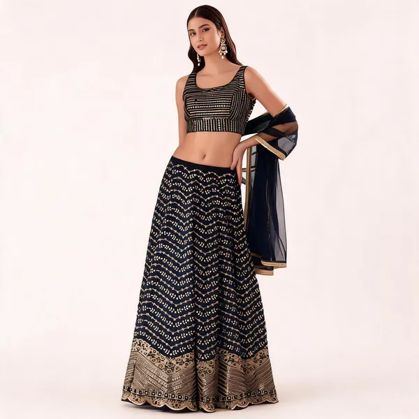 Navy_Blue_Georgette_Lehenga_For_Women
