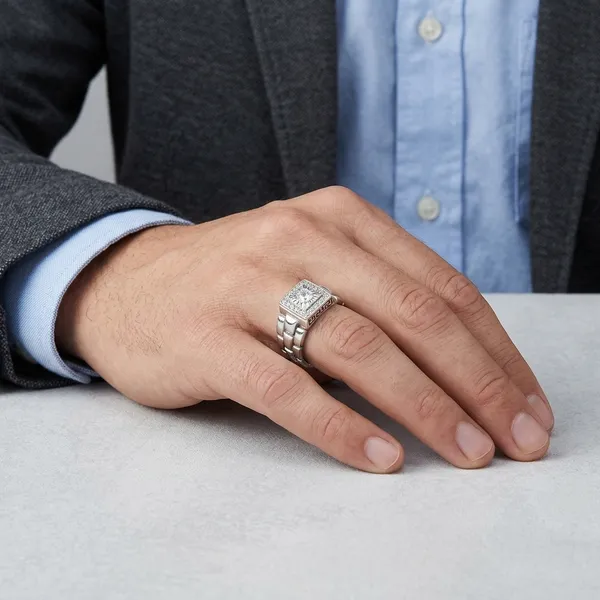 Silver_Sterling_925_Greek_Key_Square_Crystal_Ring_For_Men