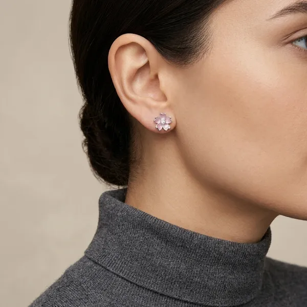 Silver_Sterling_925_Pink_Enamel_Crystal_Flower_Stud_Earrings_For_Women