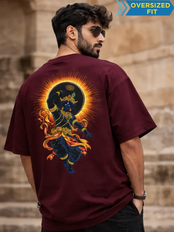 Krishna_Kurukshetra_Maroon_Cotton_Oversized_T-Shirt