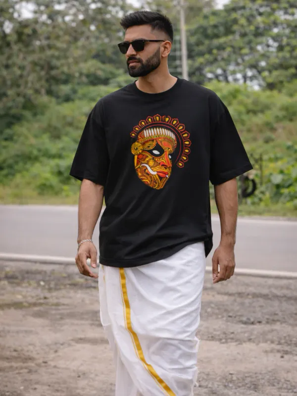 Theyyam_Kantara_Black_Cotton_Oversized__T-Shirt
