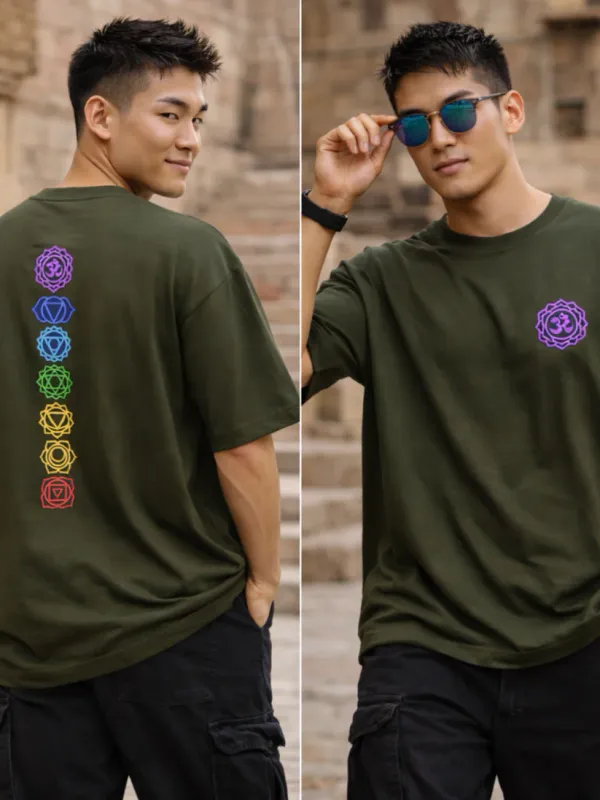 Chakra_Olive_Green_Cotton_Oversized__T-Shirt