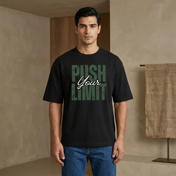 Push_Your_Limit_Black_Cotton_Oversized__T-Shirt