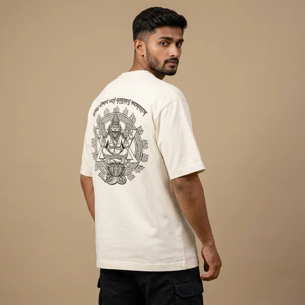Off_White_Cotton_Oversized_Narasimha_Mantra_T-Shirt_For_Men
