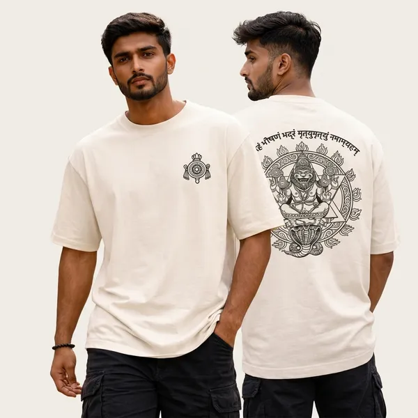 Off_White_Cotton_Oversized_Narasimha_Mantra_T-Shirt_For_Men