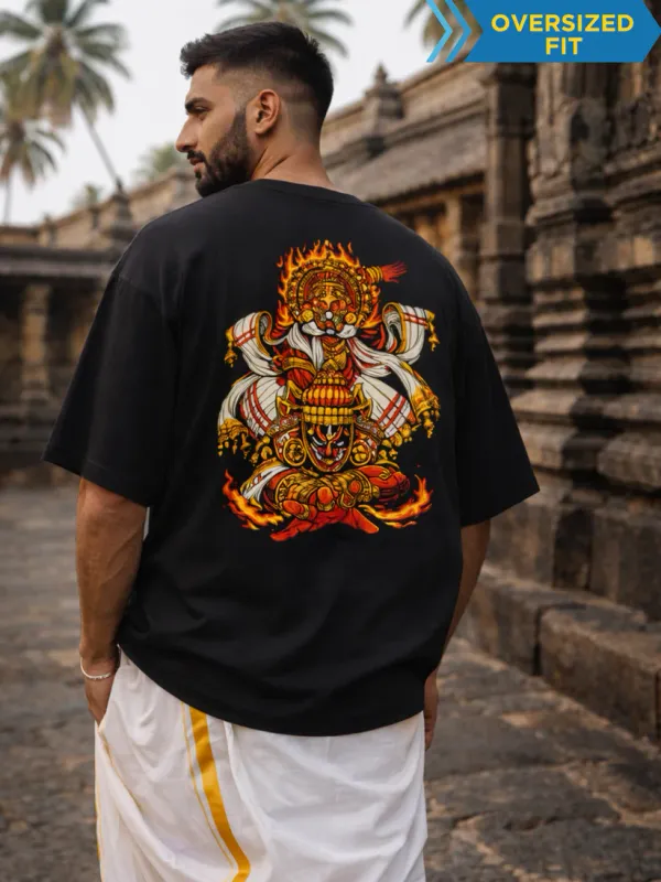 Theyyam_Kantara_Black_Cotton_Oversized__T-Shirt
