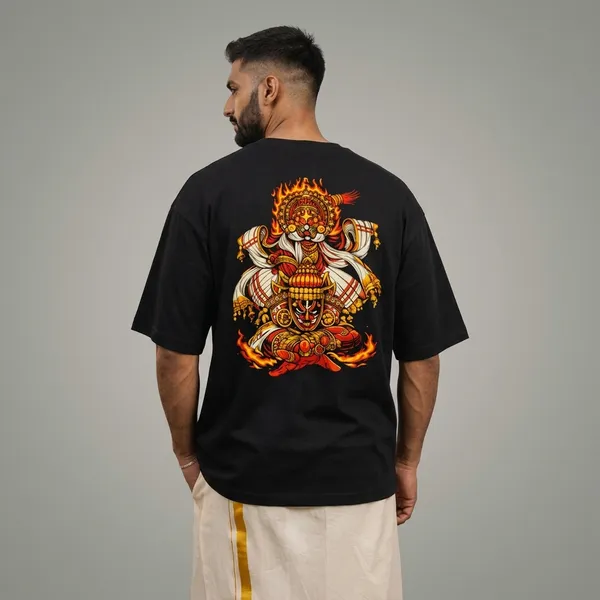 Theyyam_Kantara_Black_Cotton_Oversized__T-Shirt