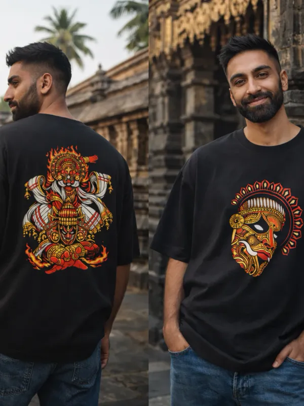 Theyyam_Kantara_Black_Cotton_Oversized__T-Shirt