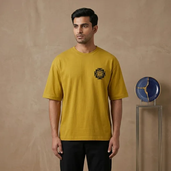 Om_Mandala_Mustard_Yellow_Cotton_Oversized_T-Shirt