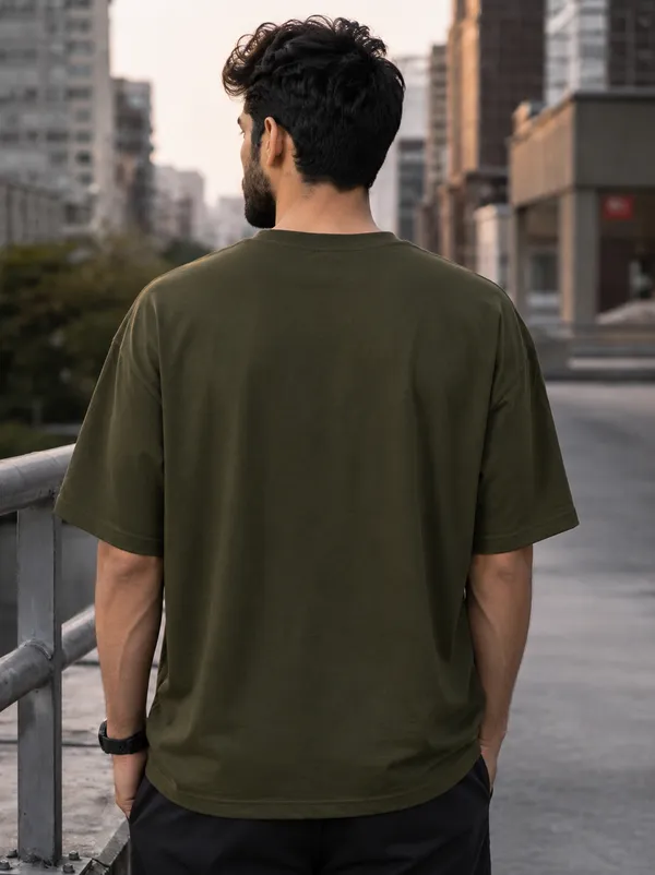Saregama_Olive_Green_Cotton_Oversized_T-Shirt
