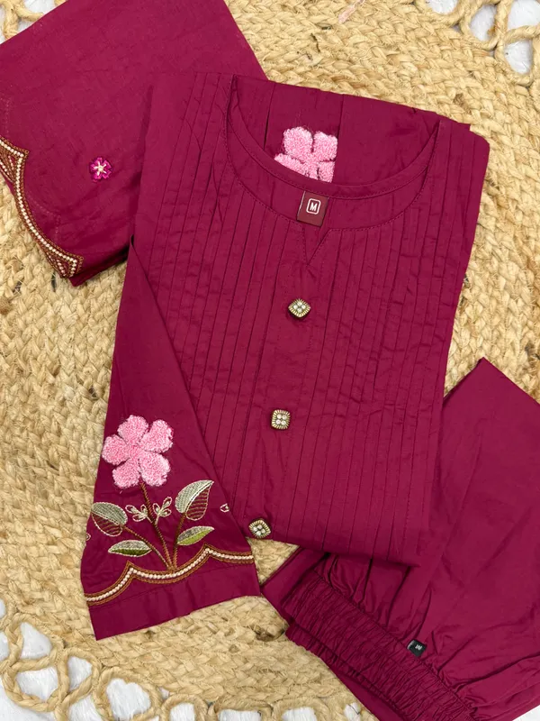 Maroon_Embroidered_Kurta_Set_for_Women