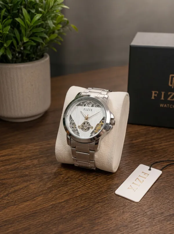 Silver_Stainless_Steel_Skeleton_Dial_Analog_Watch_For_Men