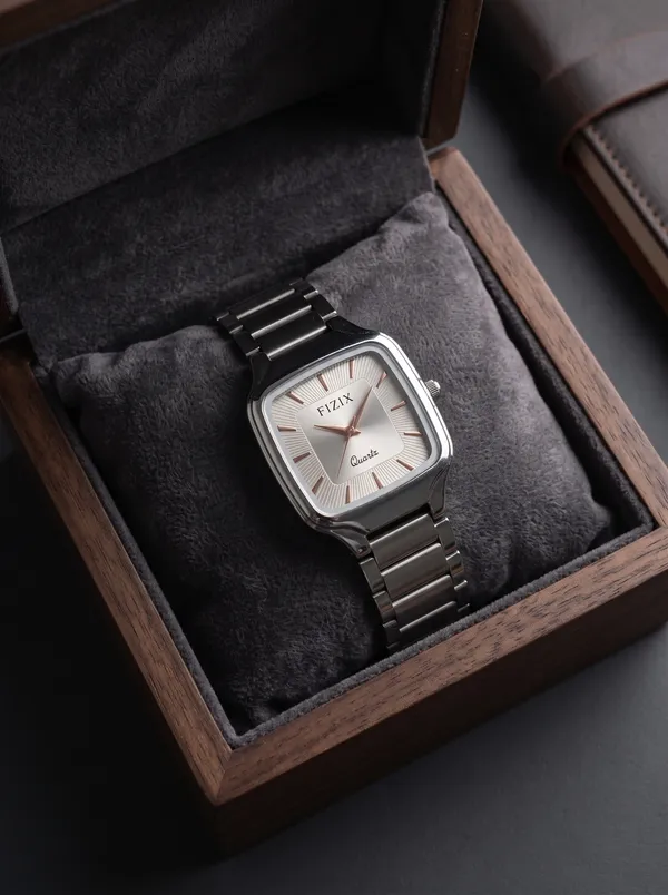 Silver_Stainless_Steel_Cushion_Case_Square_Dial_Quartz_Watch_For_Men