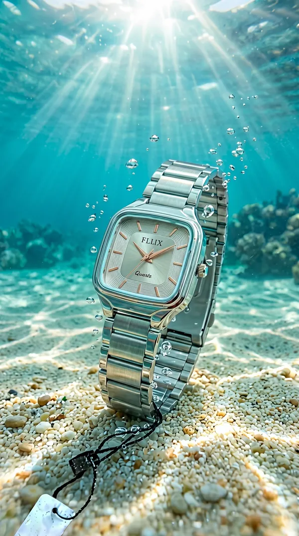 Silver_Stainless_Steel_Square_Dial_Quartz_Watch_For_Unisex