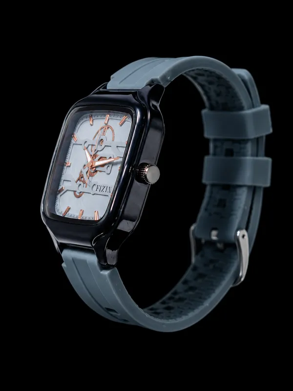 Grey_Silicone_Square_Skeleton_Dial_Watch_For_Unisex