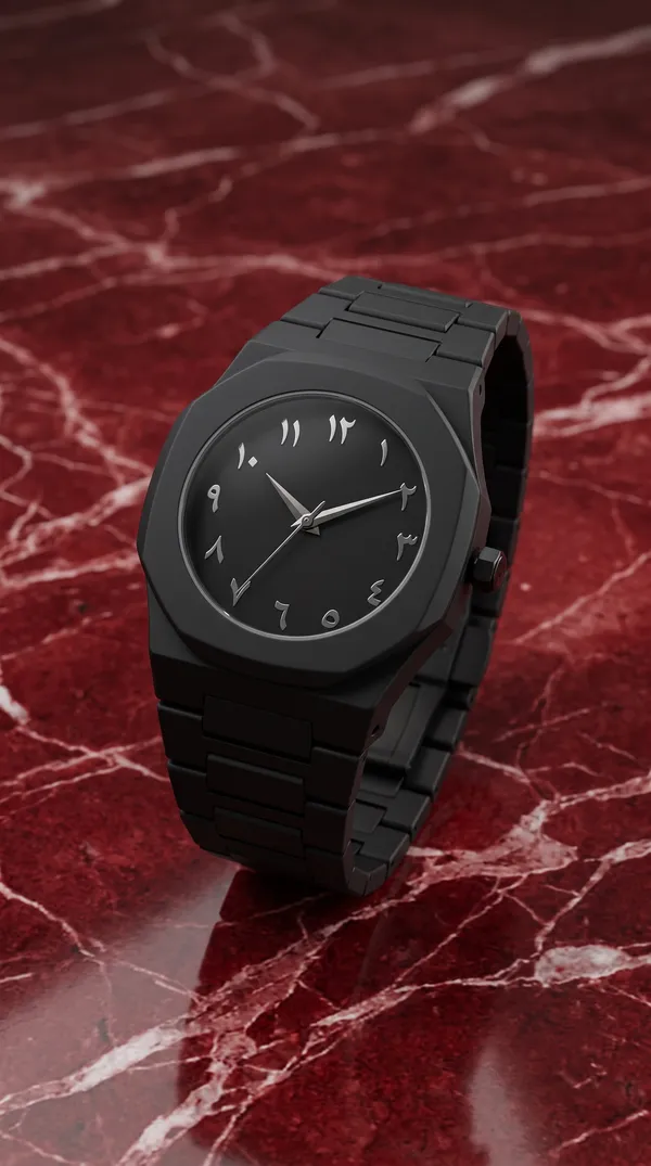 Black_Stainless_Steel_Arabic_Numeral_Analog_Watch_For_Men