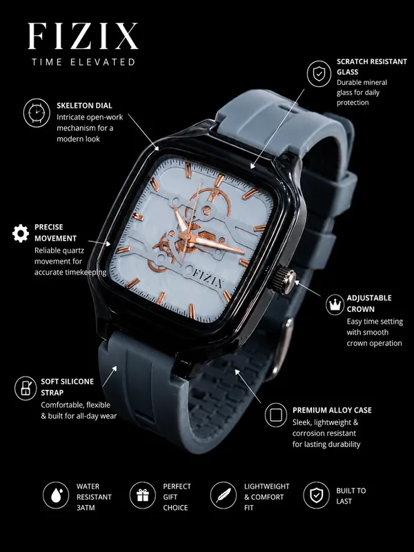 Grey_Silicone_Square_Skeleton_Dial_Watch_For_Unisex