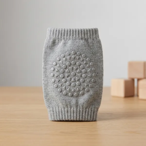 Grey_Cotton_Anti-Slip_Knee_Pads_For_Babies