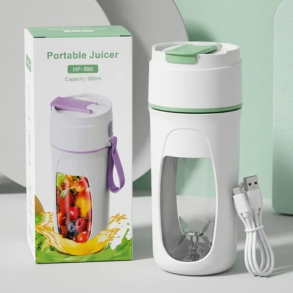 Abs_Plastic_Portable_Usb_Rechargeable_500Ml_Juicer_Blender