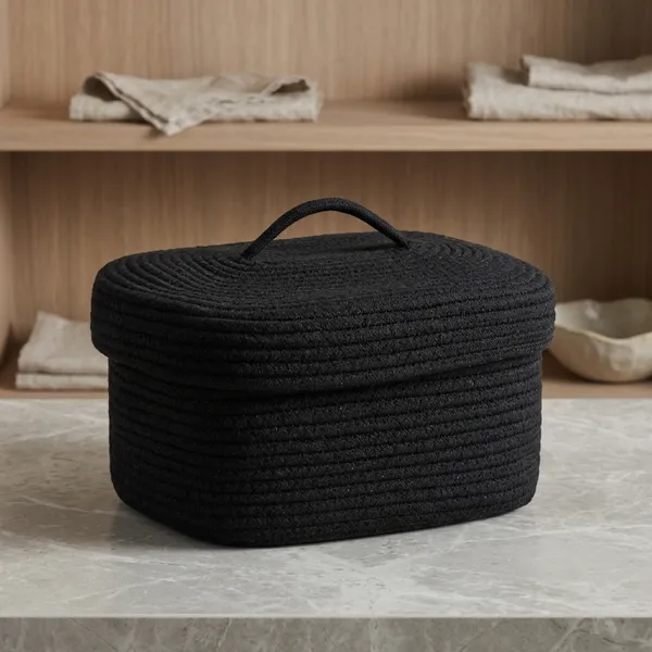Black_Woven_Rope_Lidded_Storage_Basket_For_Home_Storage