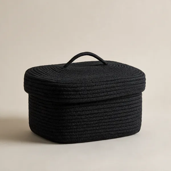 Black_Woven_Rope_Lidded_Storage_Basket_For_Home_Storage
