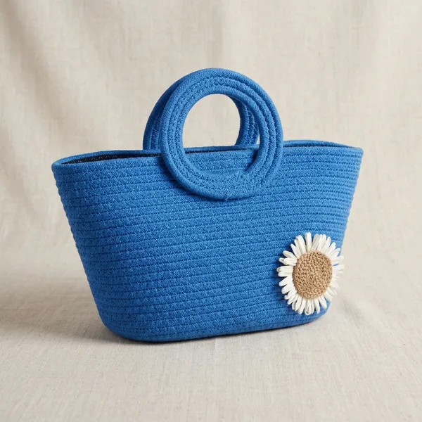 Blue_Woven_Fabric_Woven_Tote_Handbag_For_Women