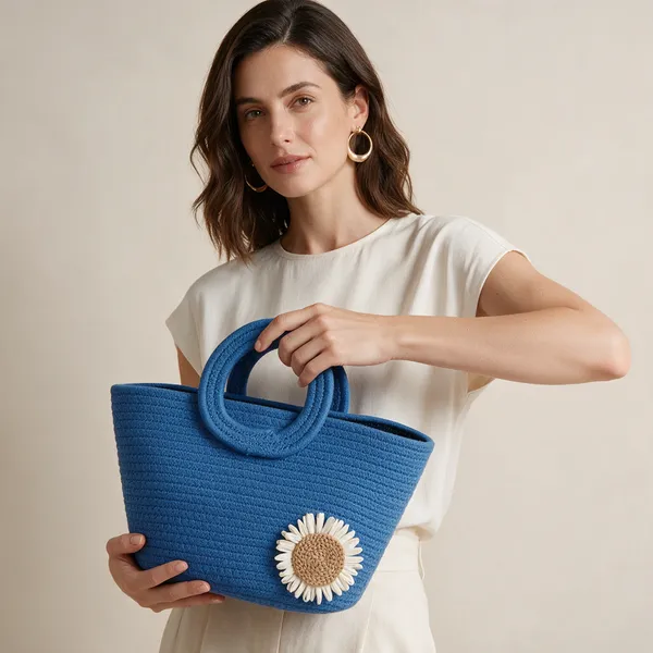 Blue_Woven_Fabric_Woven_Tote_Handbag_For_Women