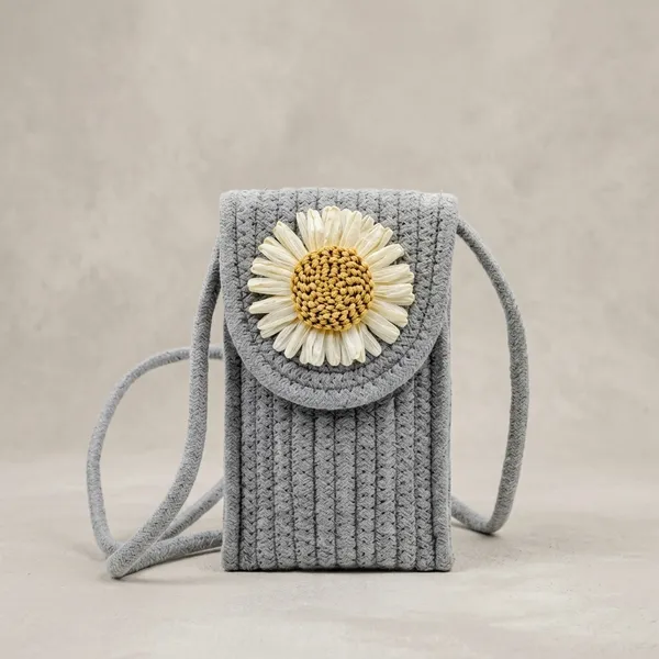 Grey_Knitted_Fabric_Phone_Sling_Bag_For_Women