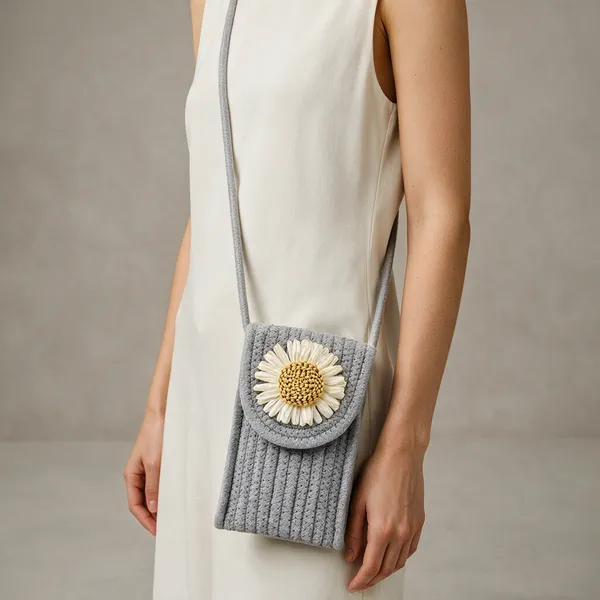 Grey_Knitted_Fabric_Phone_Sling_Bag_For_Women