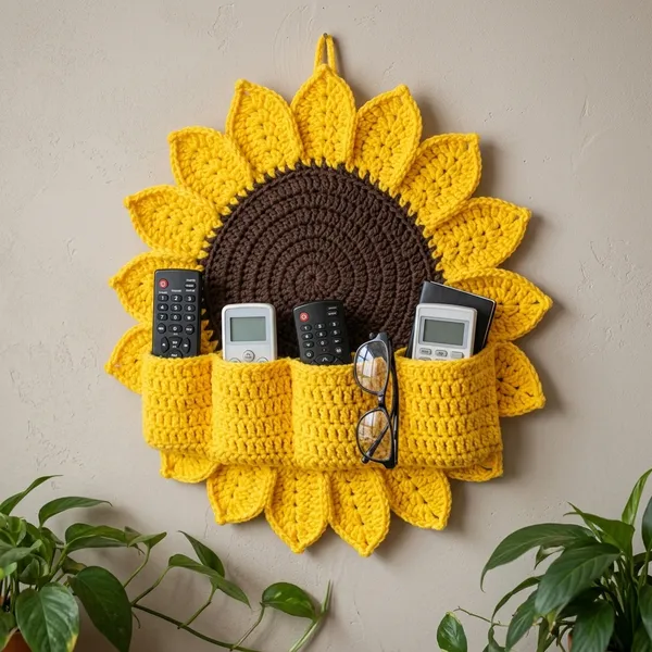 Yellow_Crochet_Fabric_Wall_Hanging_Organizer_For_Home_Organization