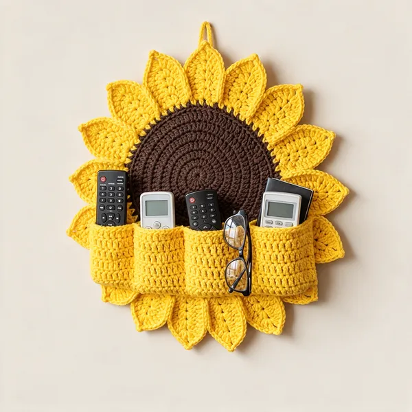 Yellow_Crochet_Fabric_Wall_Hanging_Organizer_For_Home_Organization